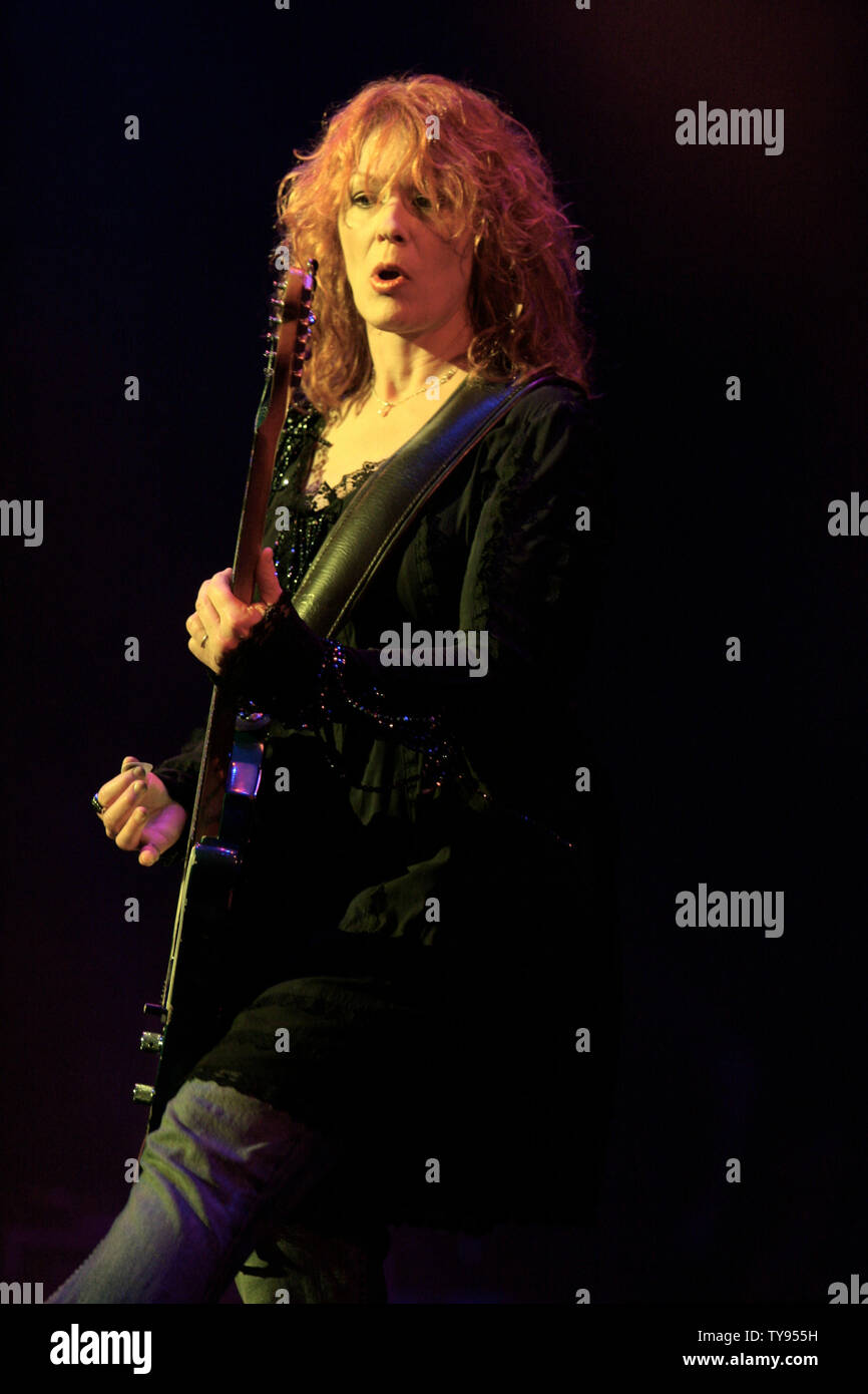 Nancy Wilson performs with Heart in support of Ann Wilson's new solo album ' Hope & Glory' at the Hilton in Las Vegas, Nevada on September 1, 2007. (UPI Photo/Daniel Gluskoter) Stock Photo