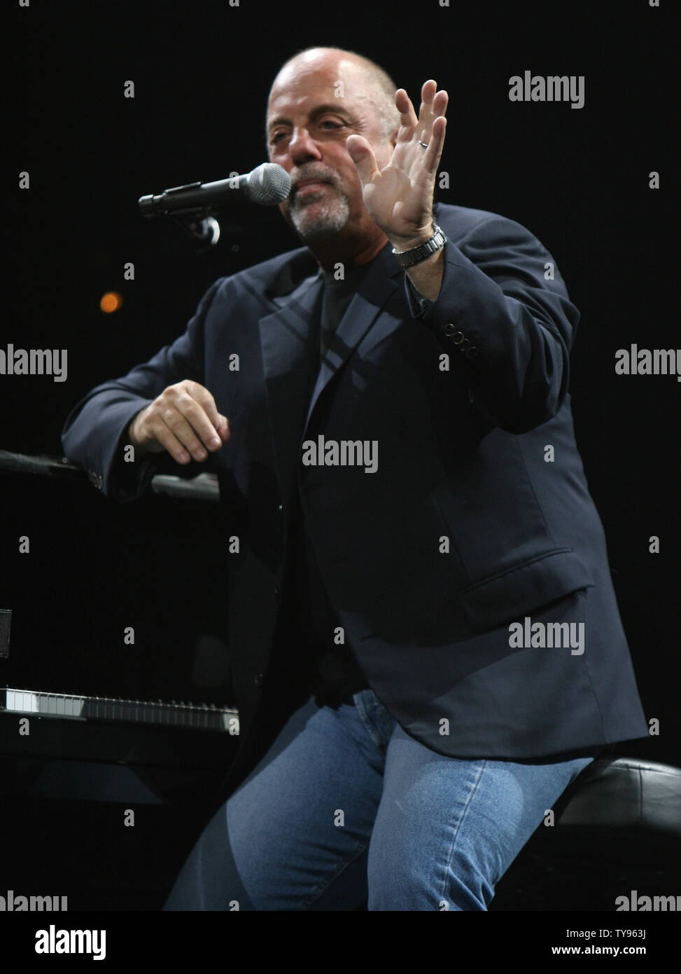 Billy Joel performs in concert at the MGM Garden Arena in Las Vegas on