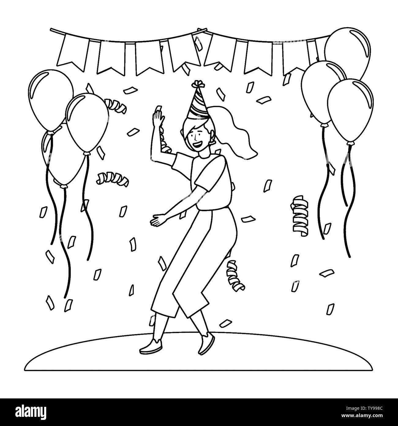 Kids party Children drawing Birthday party with - Stock Illustration  [34087065] - PIXTA