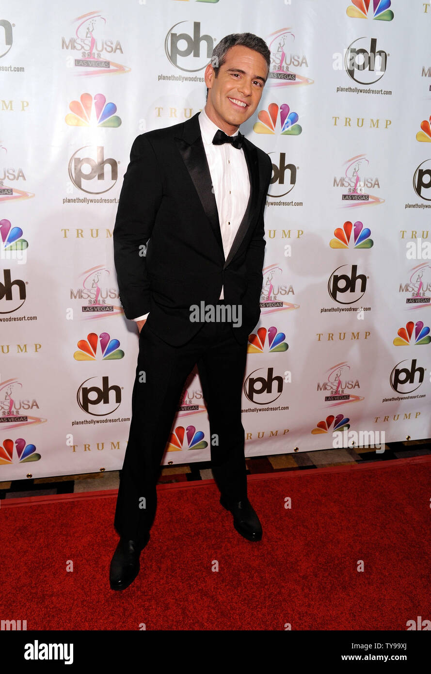 Television personality Andy Cohen arrives at the 2012 Miss USA competition at the Planet Hollywood Resort and Casino in Las Vegas, Nevada on June 3, 2012.  UPI/David Becker Stock Photo