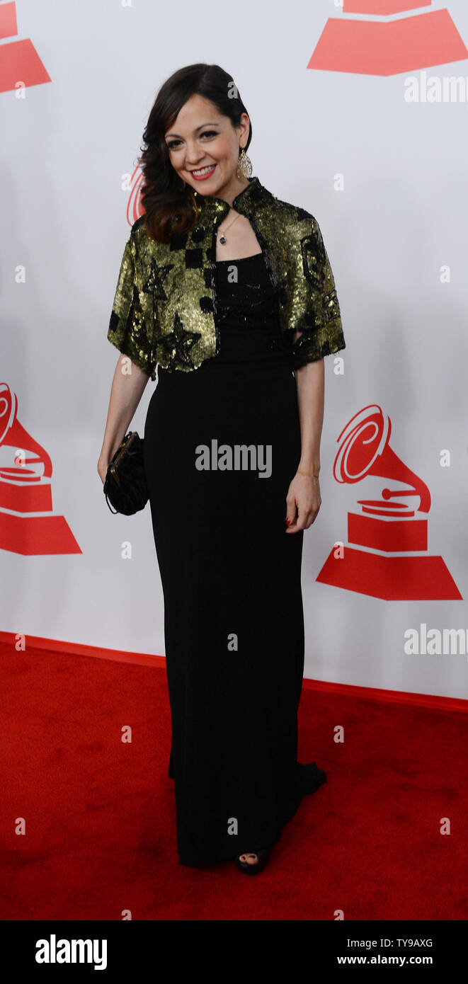 Singer Natalia Lafourcade arrives for the Latin Recording Academy Person of the  Year Tribute to Caetano Veloso at the MGM Grand Garden Arena in Las Vegas, Nevada on November 14, 2012.  UPI/Jim Ruymen Stock Photo