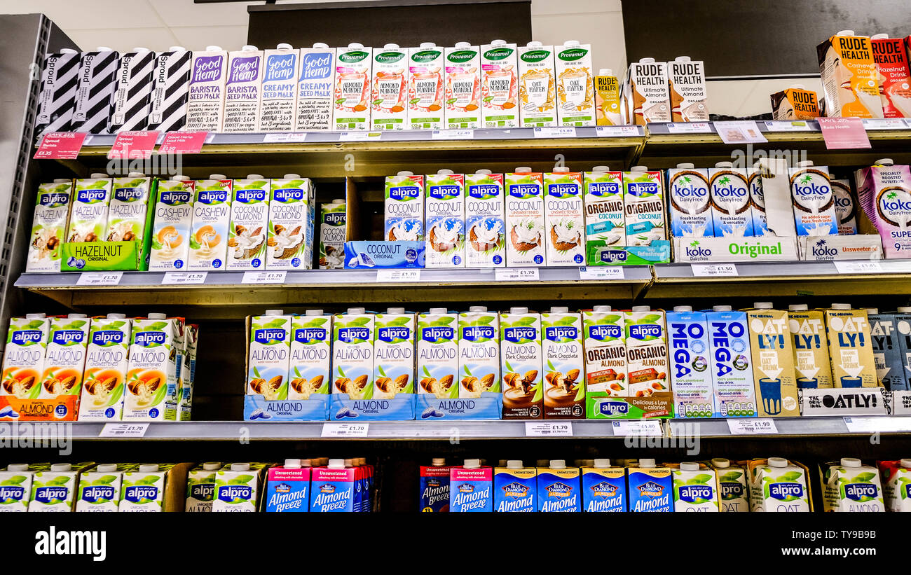 There’s No Shortage Of Milk Alternatives plant Milks Have Grown by 30 percent Since 2015 Helped By Vegetarian and Vegan Diets In 2017 Alpro Had A Turn Stock Photo