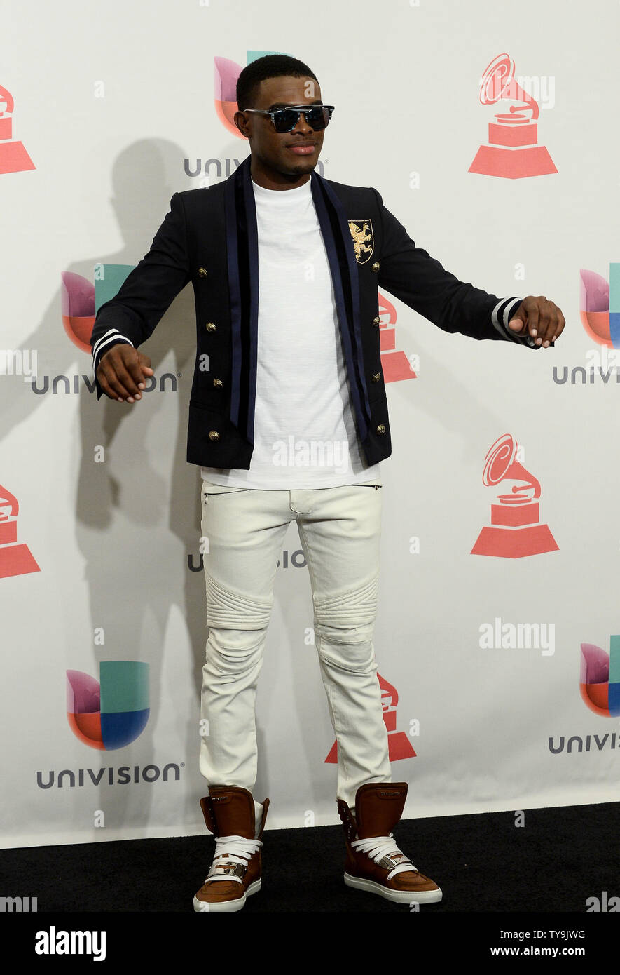 Omi poses backstage during the 16th Annual Latin Grammy Awards at the MGM Grand Garden Arena in Las Vegas, Nevada on November 19, 2015.   Photo by Jim Ruymen/UPI Stock Photo