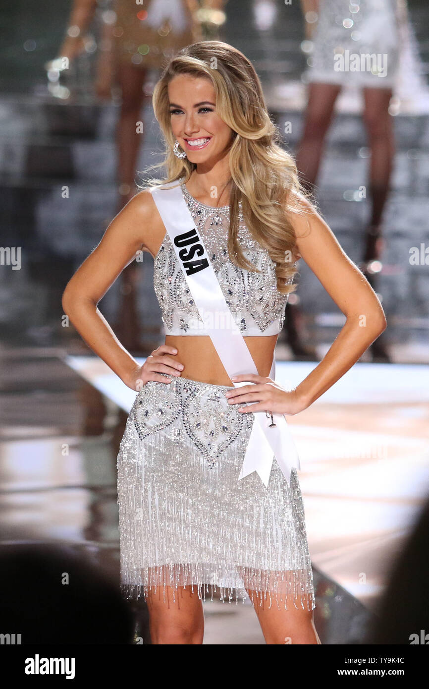 Miss USA, Olivia Jordan, onstage during the Miss Universe Pageant  competition at Planet Hollywood Resort & Casino in Las Vegas, Nevada on  December 20, 2015. Photo by James Atoa/UPI Stock Photo - Alamy