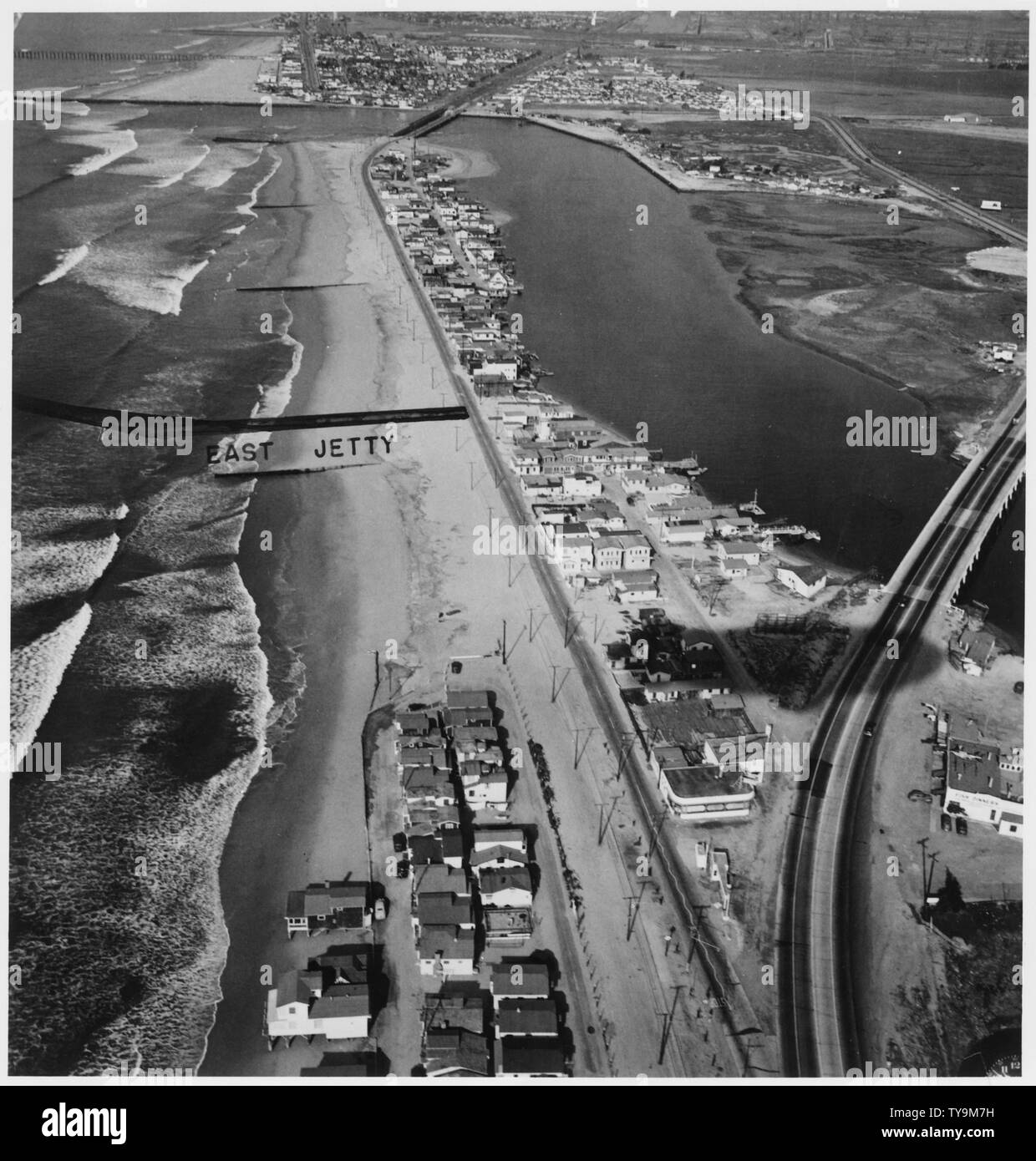 Naval Ammunition and Net Depot, Seal Beach, California. [Aerial view of