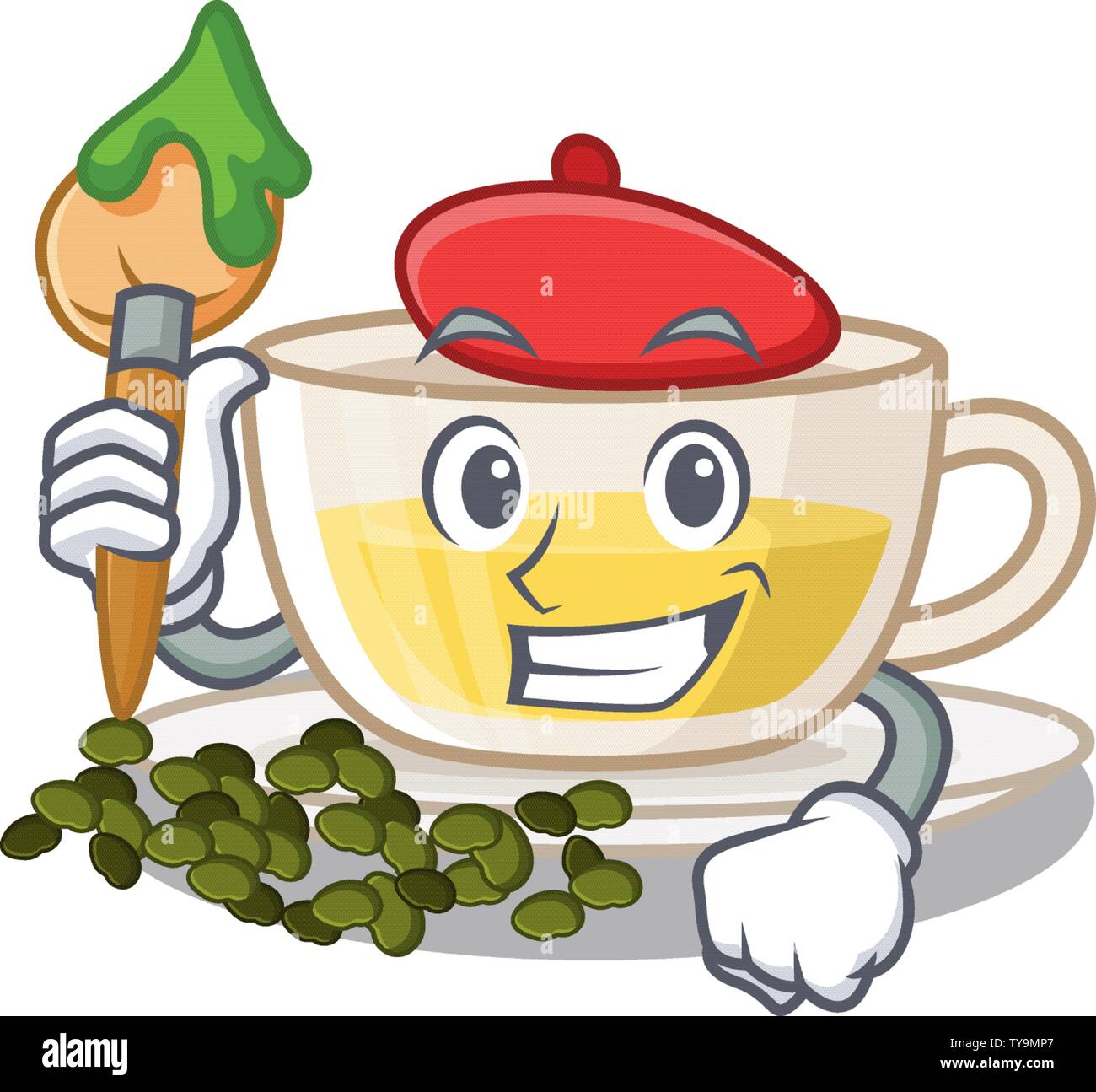 Artist oolong tea poured in character cup Stock Vector Image & Art Alamy