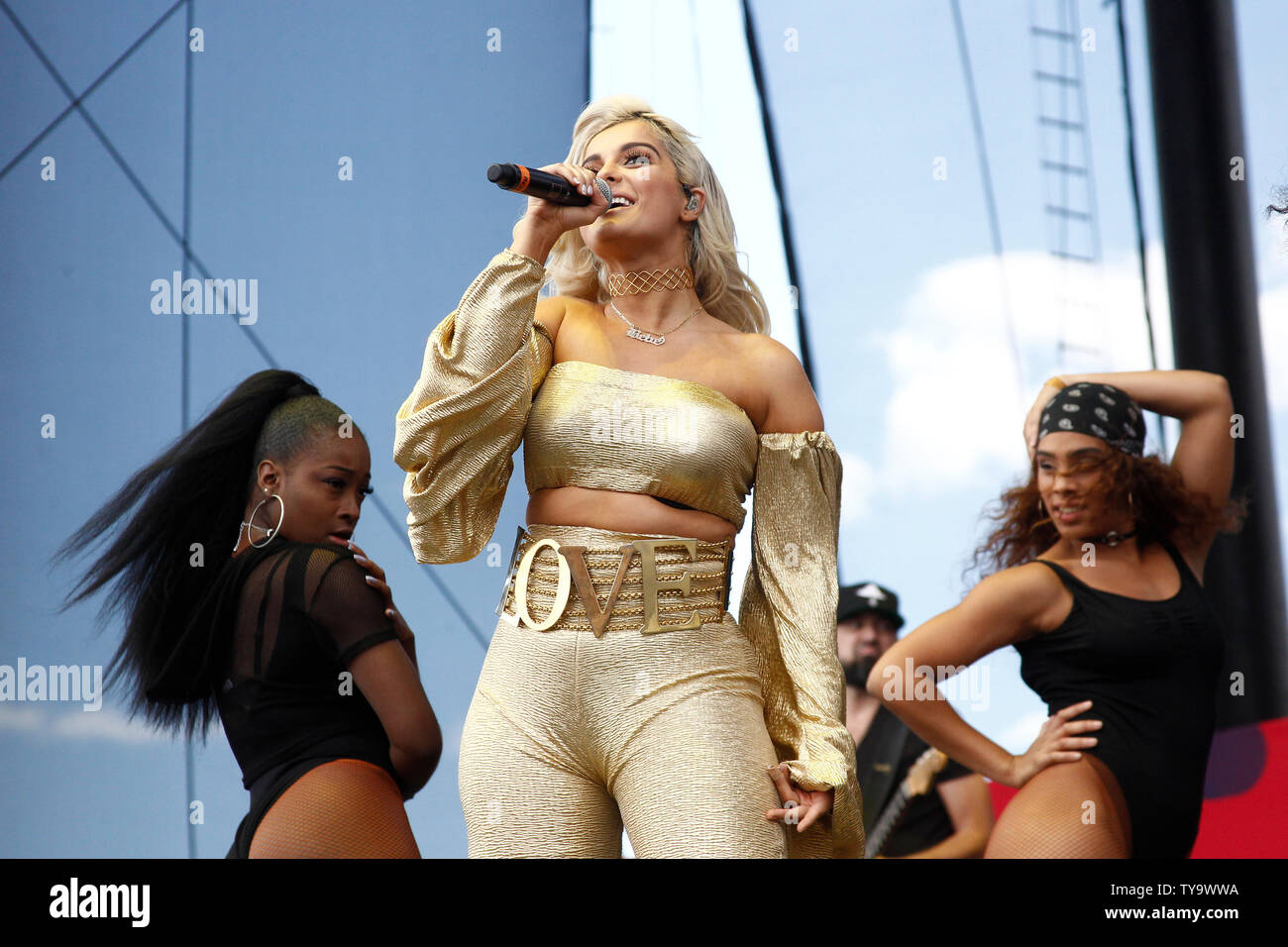 Pop singer Bebe Rexha performs on stage during the iHeartRadio Music ...