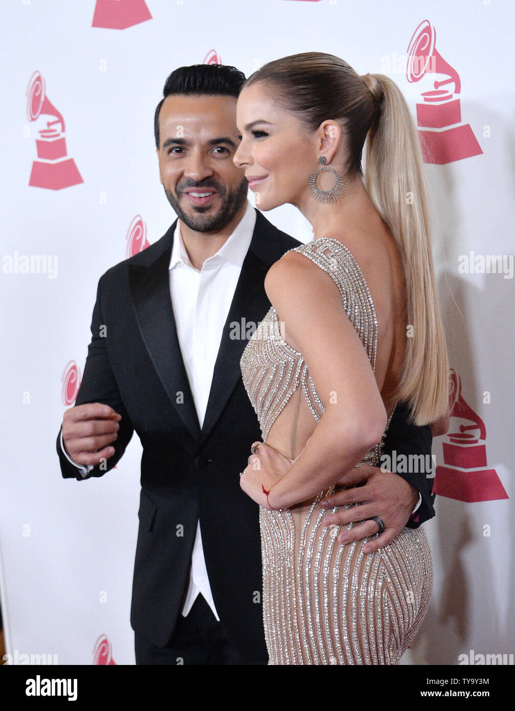 Luis Fonsi (L) and Agueda Lopez attend the Latin Grammy Person of the ...