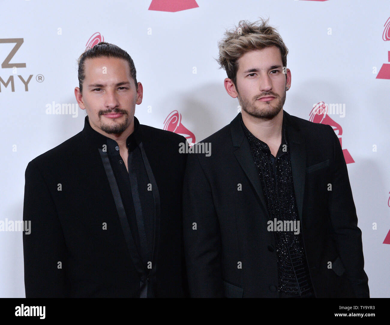 Musical group Mau y Ricky attends the Latin Grammy Person of the Year gala honoring Sanz at the Mandalay Bay Convention Center in Las Vegas, Nevada on November 15, 2017.   Photo by Jim Ruymen/UPI Stock Photo