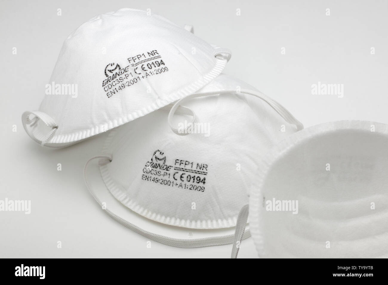 FFP1 NR Respiratory Protection Dust Masks Stock Photo