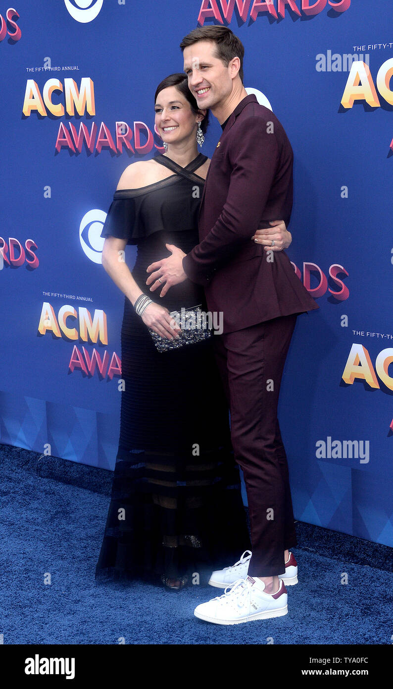 Singer Walker Hayes (R) and Laney Beville Hayes attend the 53rd annual