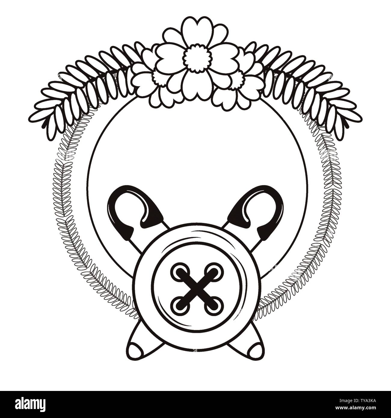 Button and pin design, Tailor shop fashion textile workshop sewing and ...