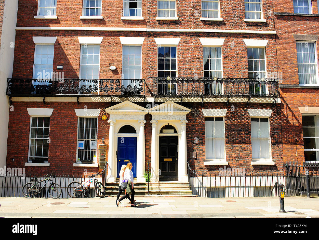 The elegant terrace row of Rodney Street in Liverpool city