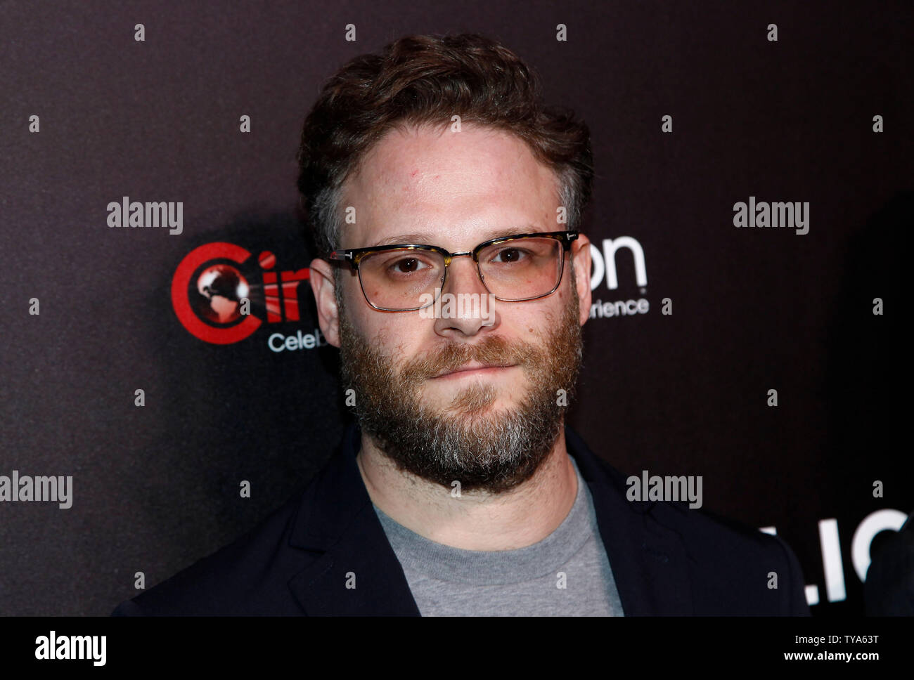 Actor Seth Rogen with 'Long Shot' arrives for the CinemaCon 2019 Lionsgate red carpet at Caesars Palace, Las Vegas, Nevada on April 4, 2019. Photo by James Atoa/UPI Stock Photo