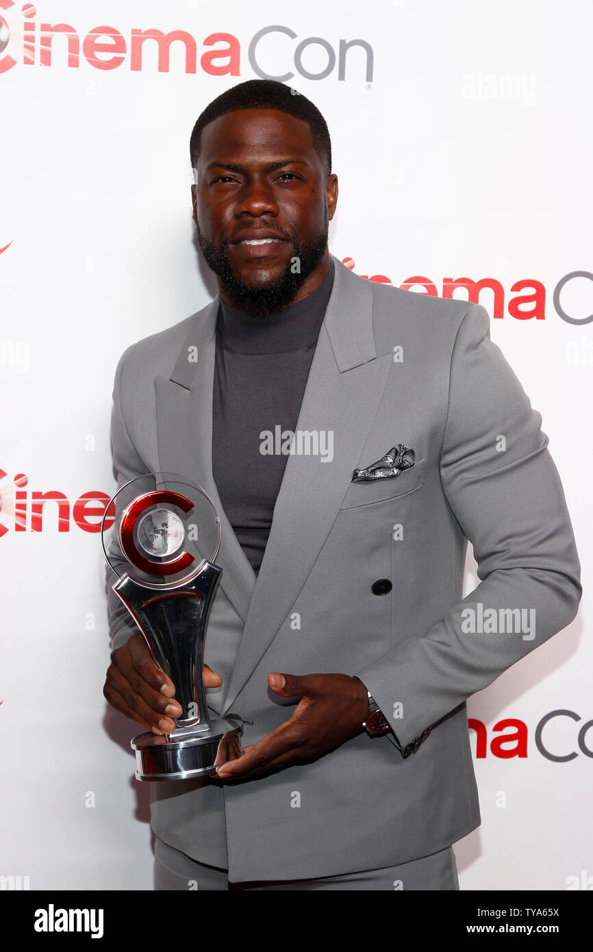 Actor Kevin Hart recipient of the 'International Star of the Year' award arrives for the CinemaCon 'Big Screen Achievement Awards 2019' at Caesars Palace, Las Vegas, Nevada on April 4, 2019. Photo by James Atoa/UPI Stock Photo