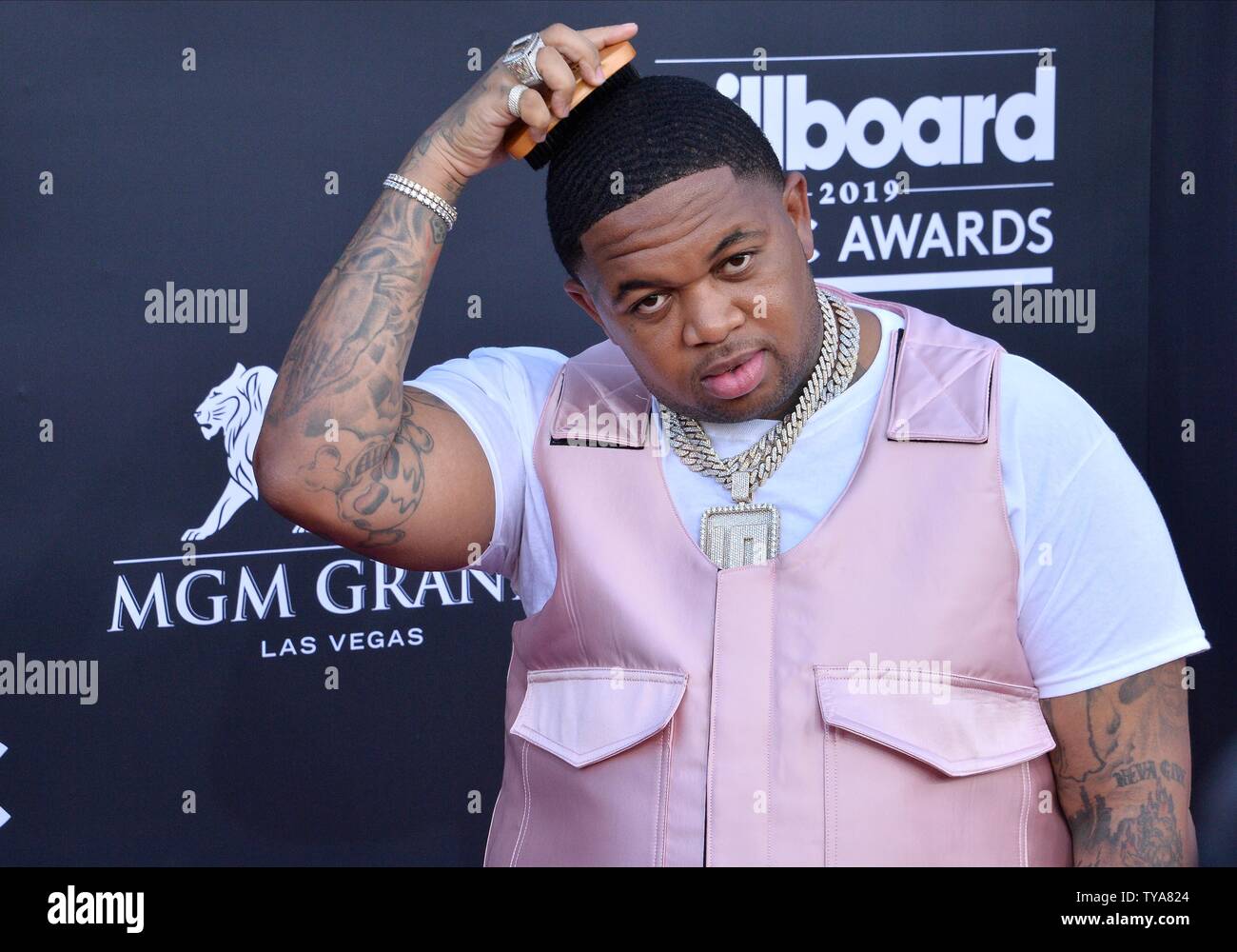 Mustard arrives for the 2019 Billboard Music Awards at the MGM Grand