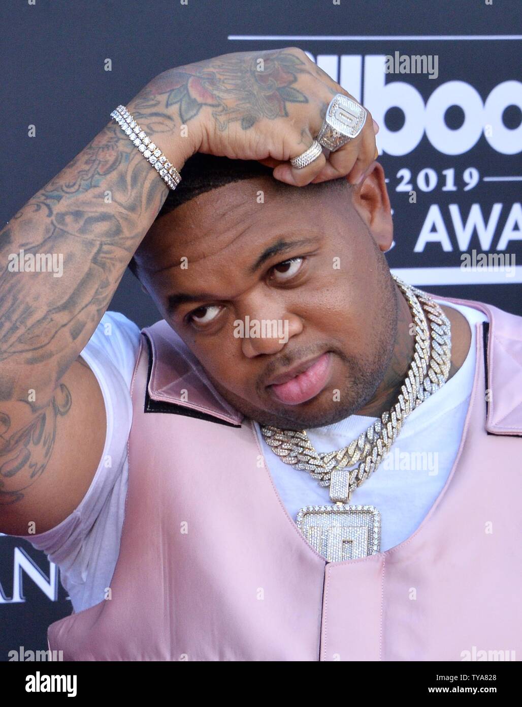 Mustard arrives for the 2019 Billboard Music Awards at the MGM Grand