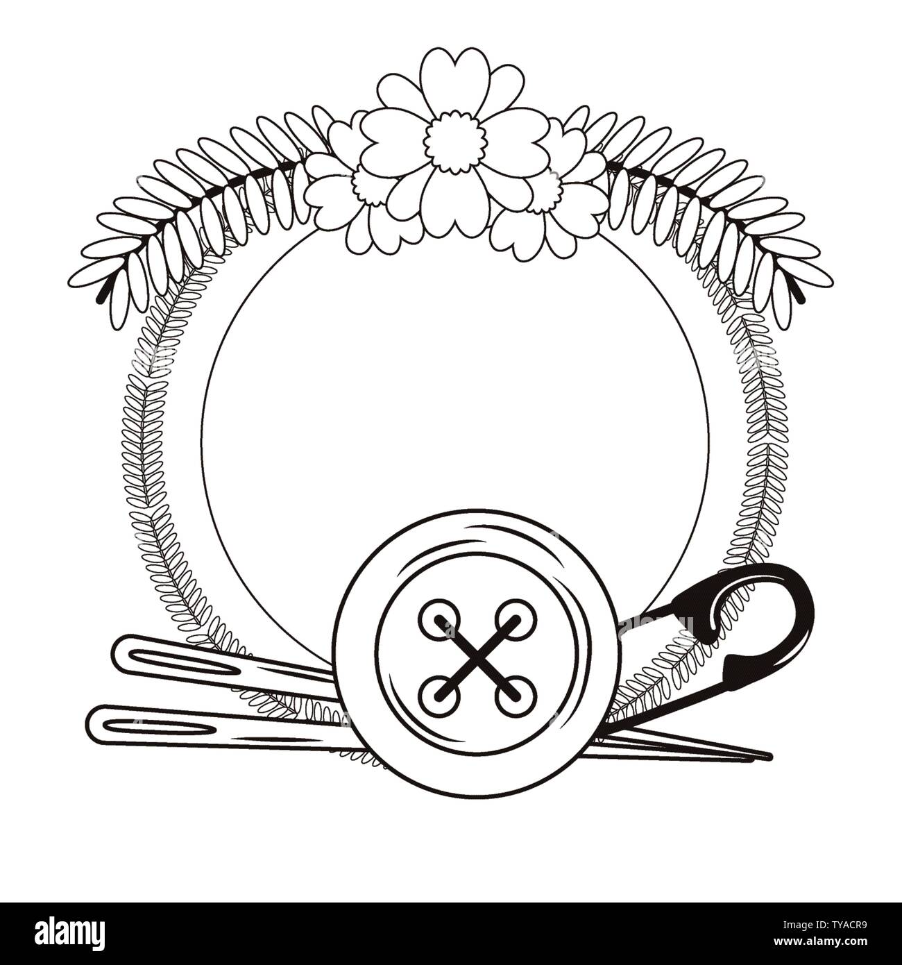 Button needle and pin design, Tailor shop fashion textile workshop ...