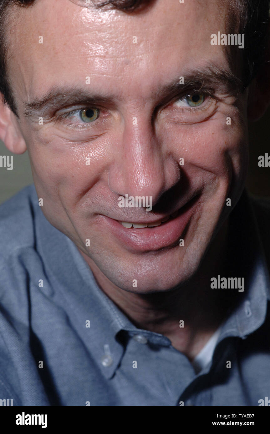 American bestselling author of 'Fight Club' Chuck Palahniuk at a photosession at the Hazlitt's Hotel  in London on May 2,2006. (UPI Photo/Rune Hellestad) Stock Photo