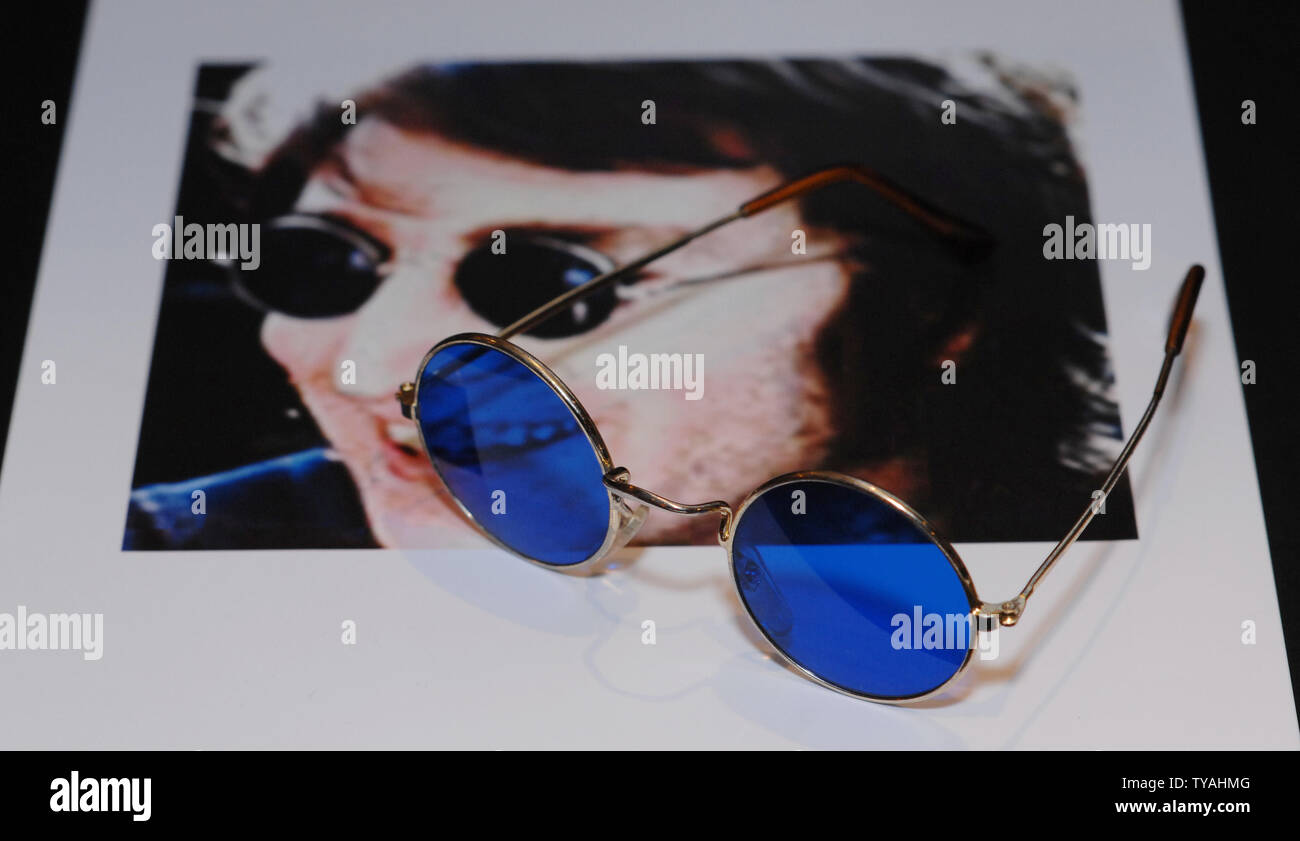 Round John Lennon Style Sunglasses Blue with Silver Metal Frame | eBay