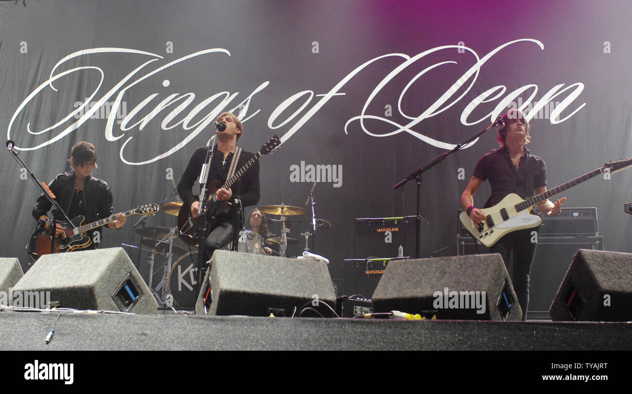Kings Of Leon perform at "The Carling Leeds Festival" in Bramham Park