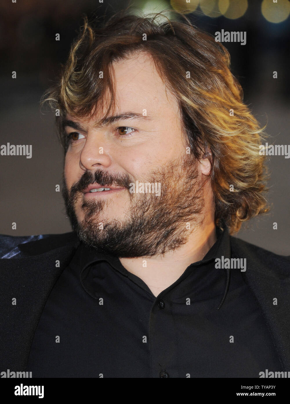 American actor Jack Black attends the premiere of 'Tropic Thunder' at Odeon, Leicester Square in London on September 16, 2008.  (UPI Photo/Rune Hellestad) Stock Photo