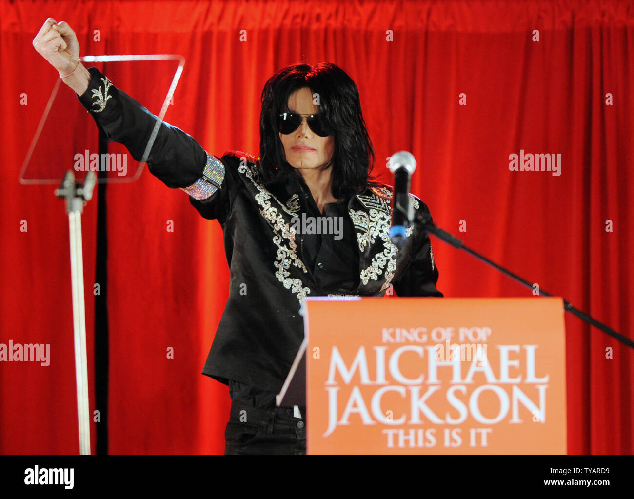 American singer Michael Jackson announces his summer concert dates at a  press conference at O2 Arena in London on March 5, 2009. (UPI Photo/Rune  Hellestad Stock Photo - Alamy