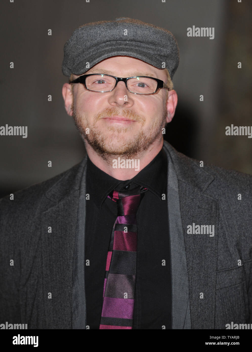 British actor Simon Pegg attends the world premiere of 'The Boat That Rocked' at Odeon, Leicester Square in London on March 23, 2009.  (UPI Photo/Rune Hellestad) Stock Photo