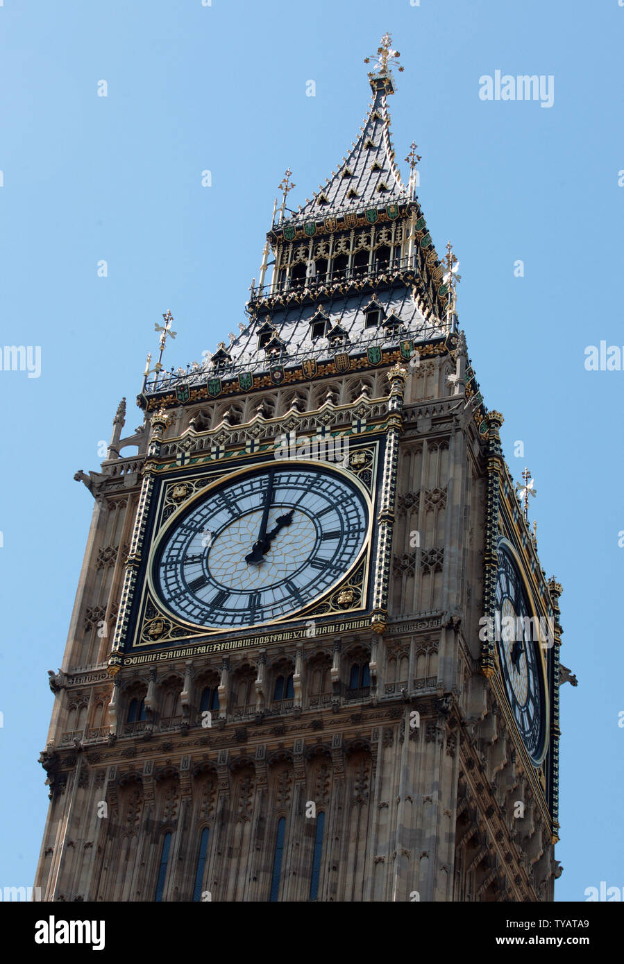 The face of clock Big Ben is seen on the eve of its 150th birthday in  London on May 30, 2009. Big Ben is the biggest chiming clock tower in the  world