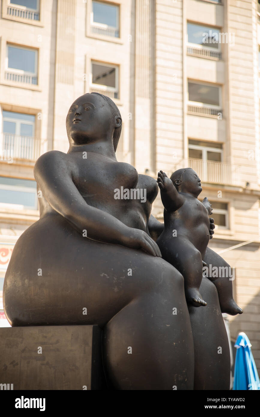 La Gorda Botero or Maternidad statue, Oviedo, Spain Stock Photo