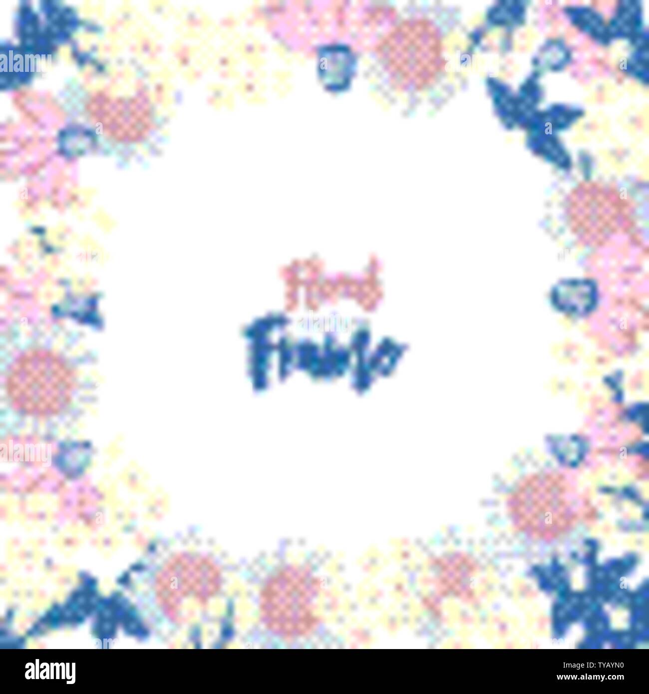 Vector floral frame with flowers and leaves Stock Vector Image & Art ...