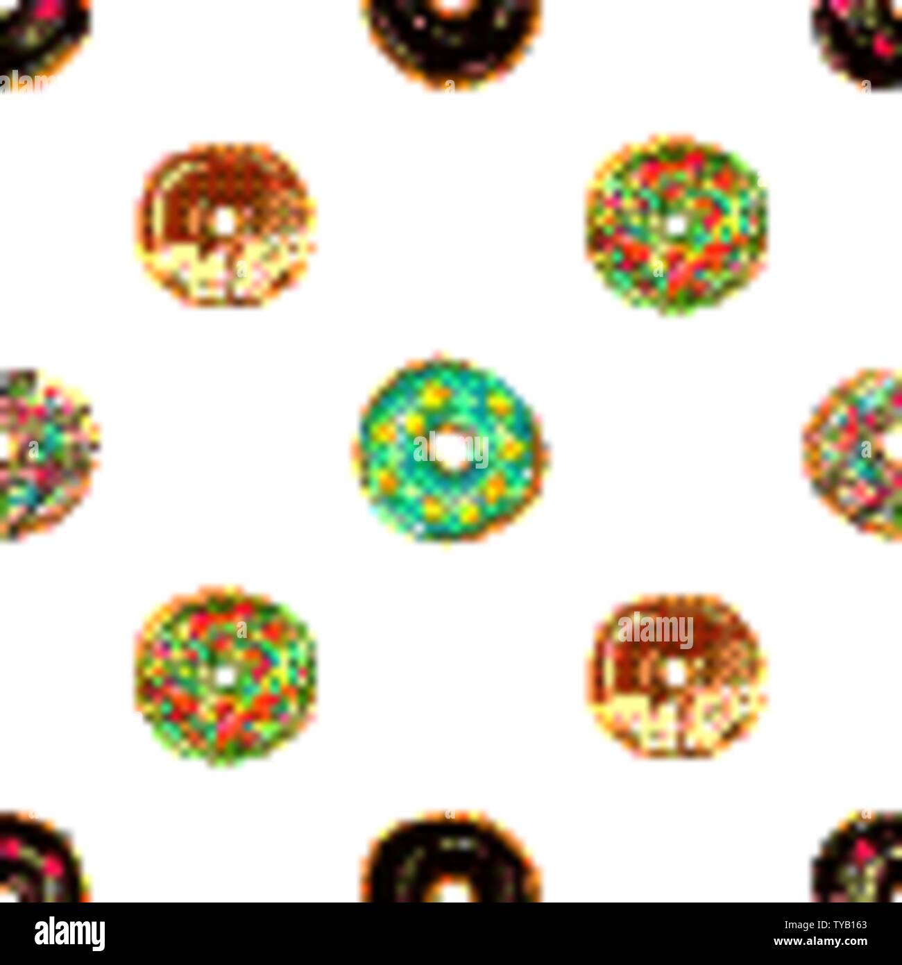 Glazed Donuts seamless pattern. Bakery Vector illustration. Top View ...