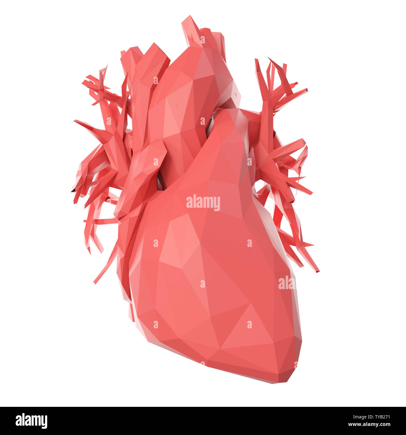3d rendered medically accurate illustration of a poly style heart Stock Photo