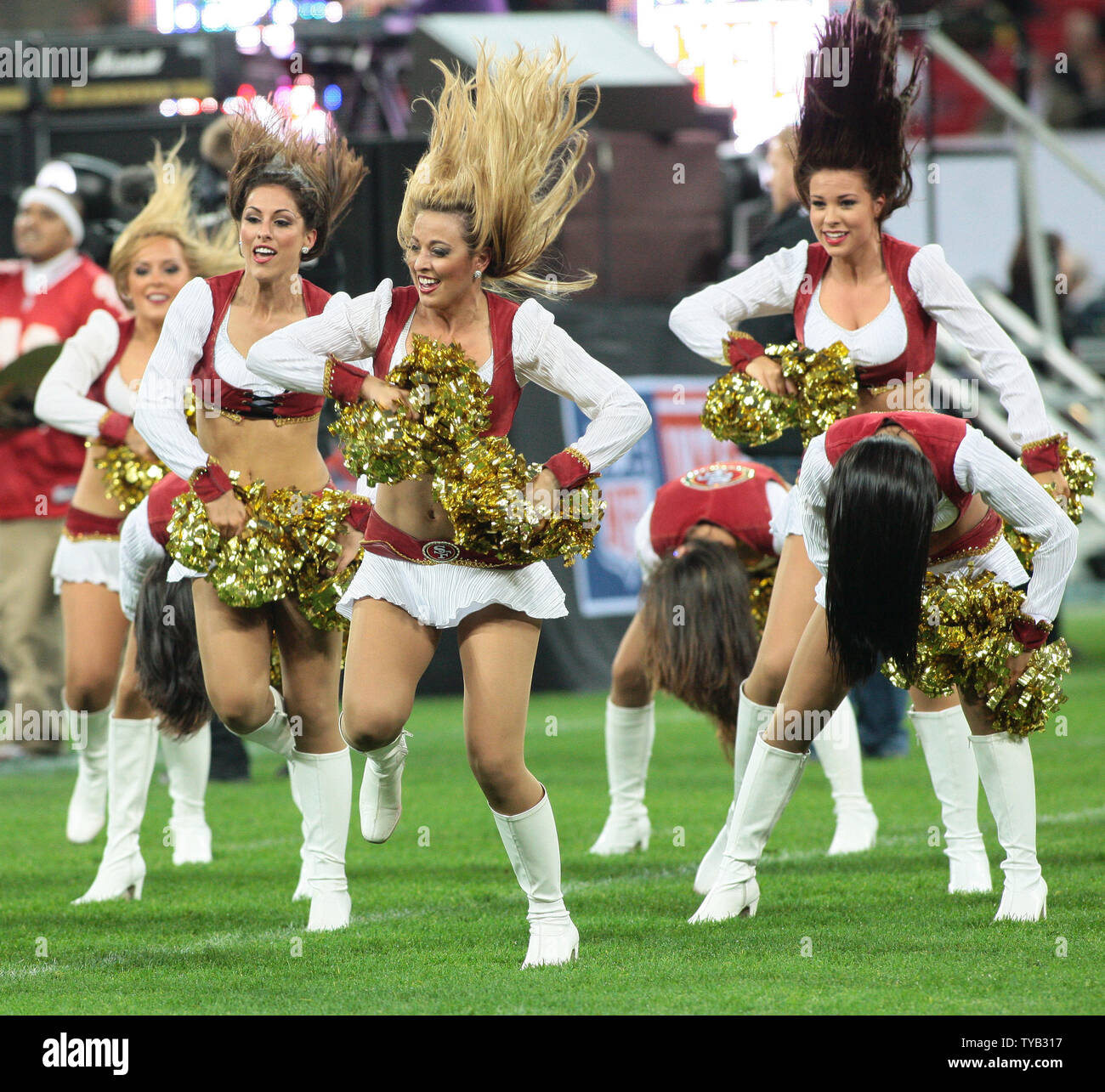 San Francisco 49ers cheerleaders perform during their match with the