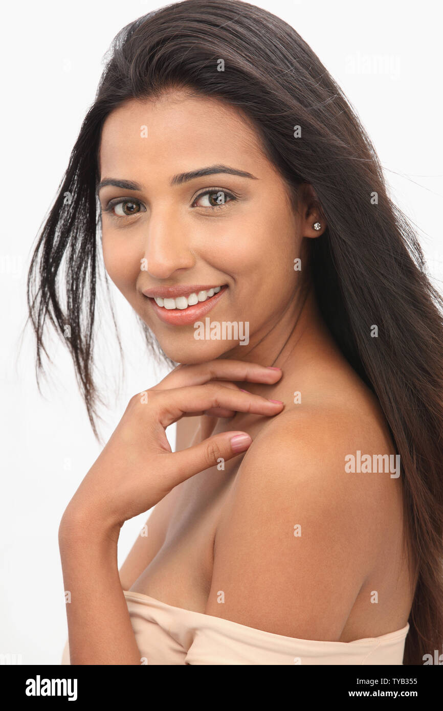 Close up of a woman smiling Stock Photo - Alamy