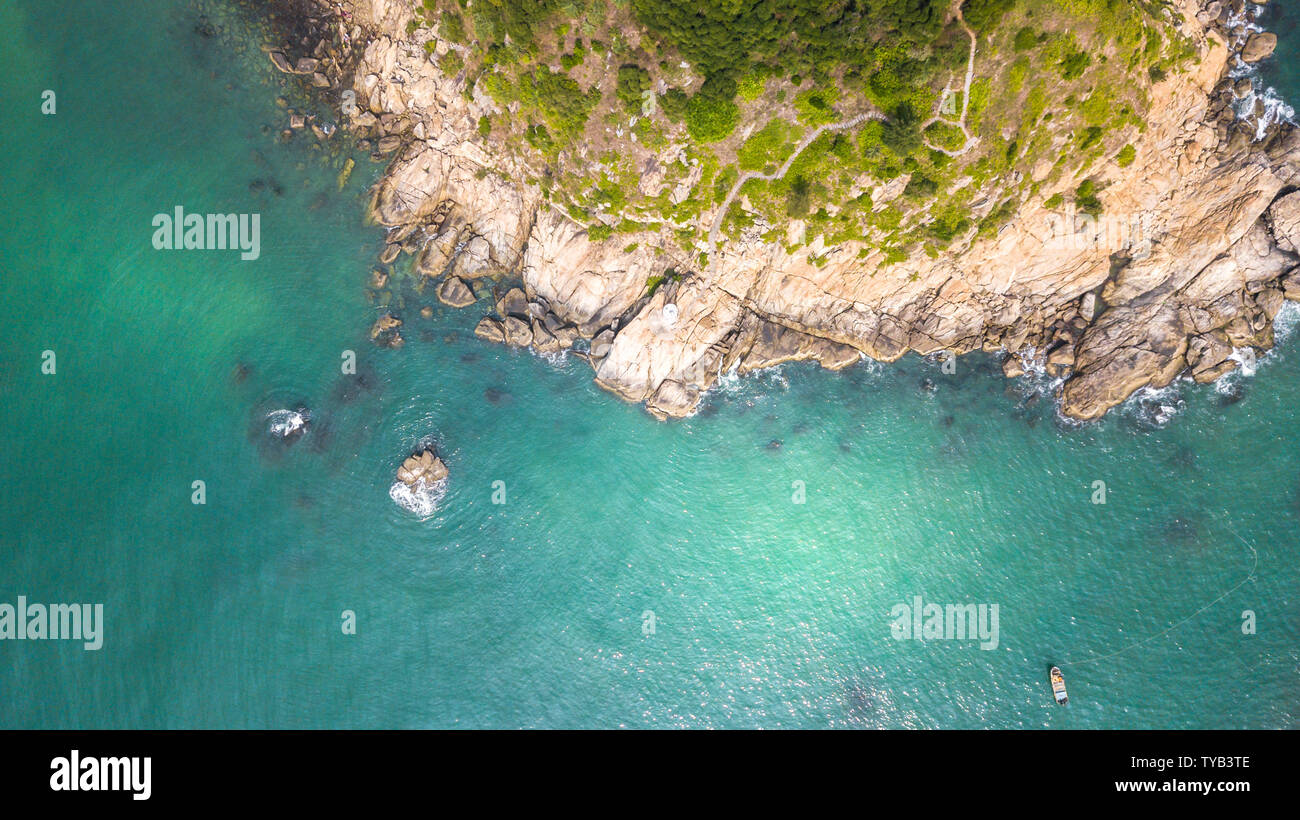 Aerial shot rocks in sea hi-res stock photography and images - Alamy