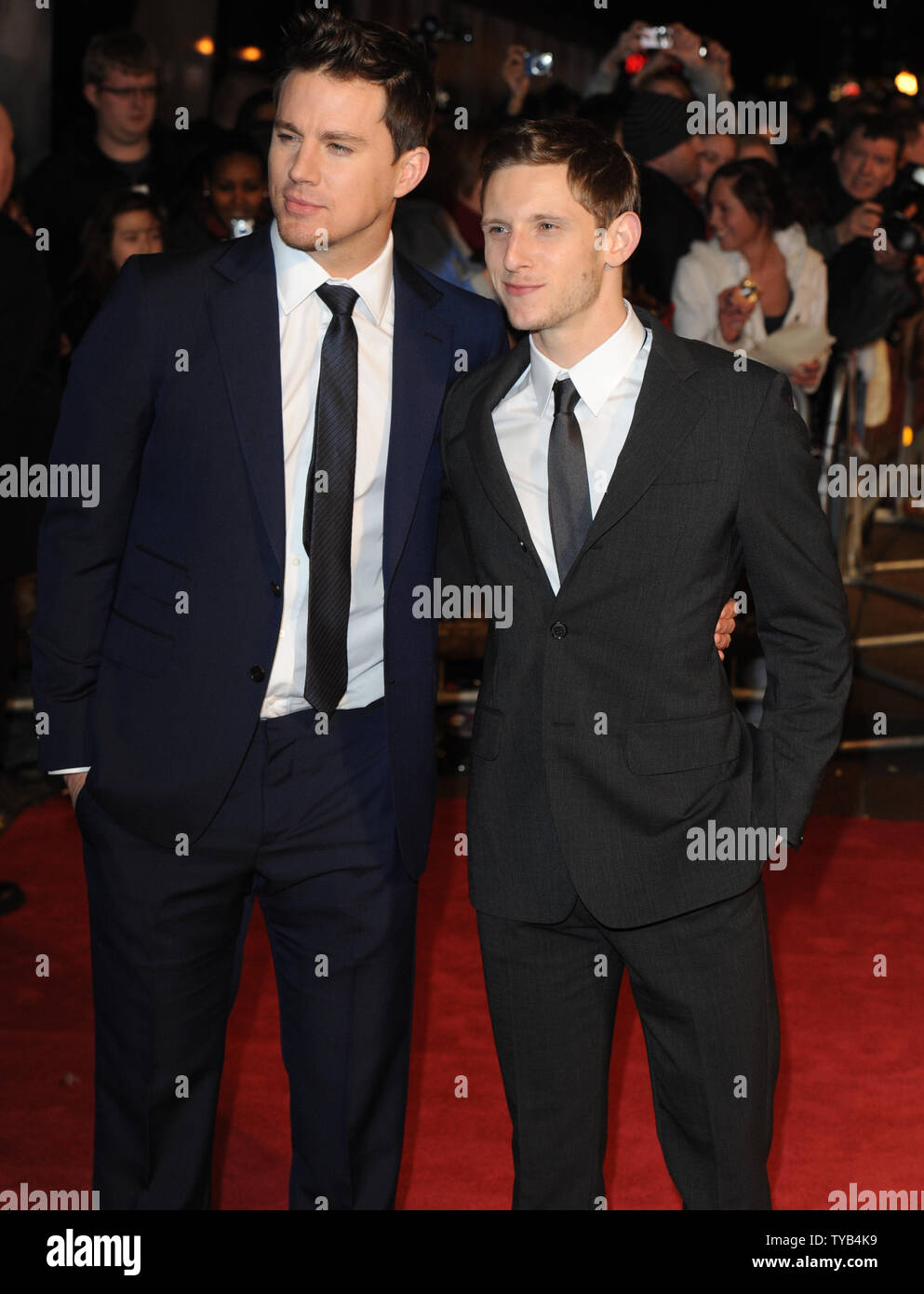 American actor Channing Tatum and British actor Jamie Bell attend the premiere of 'The Eagle' at Empire, Leicester Square in London on March 9, 2011.     UPI/Rune Hellestad Stock Photo