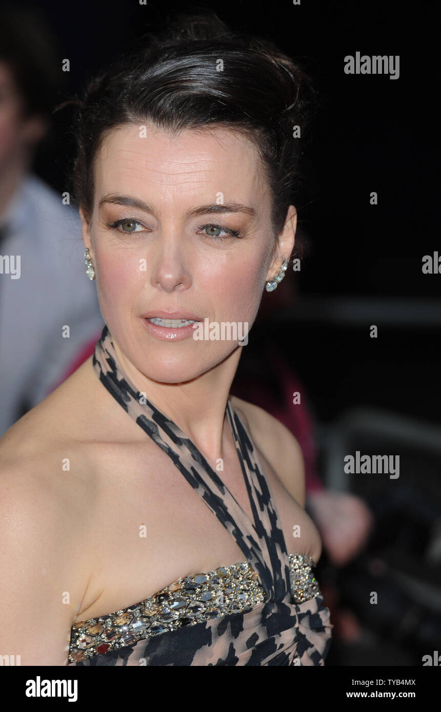 British actress Olivia Williams attends 'The Olivier Awards' at Theatre Royal in London on March 13, 2011.     UPI/Rune Hellestad Stock Photo
