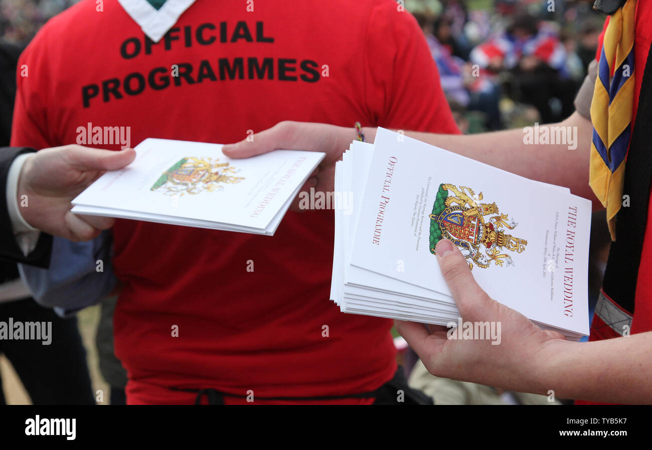 The official Royal Wedding program of Prince William and Princess ...