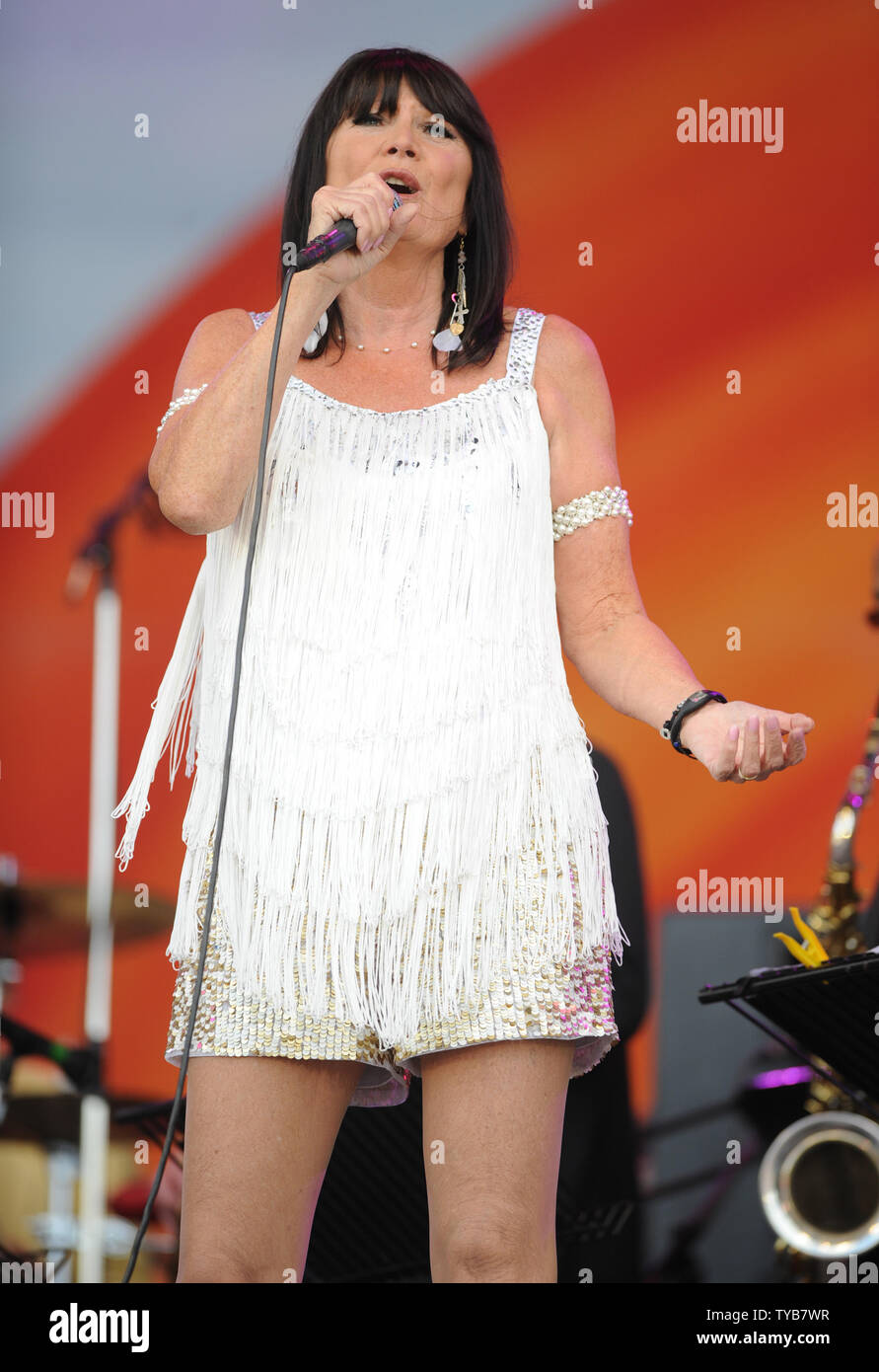 British singer Sandie Shaw perfoms at 'Radio 2 Live In Hyde Park'  in London on September 11, 2011.     UPI/Rune Hellestad Stock Photo