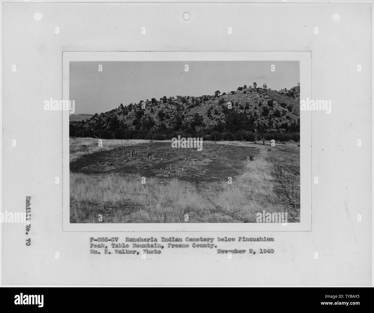 Photograph Rancheria Indian Cemetery below Pincushion Peak, Table