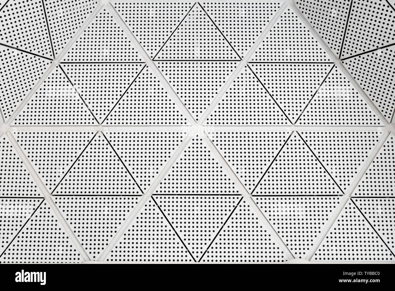 Modern metal ceiling dotted pattern Stock Photo