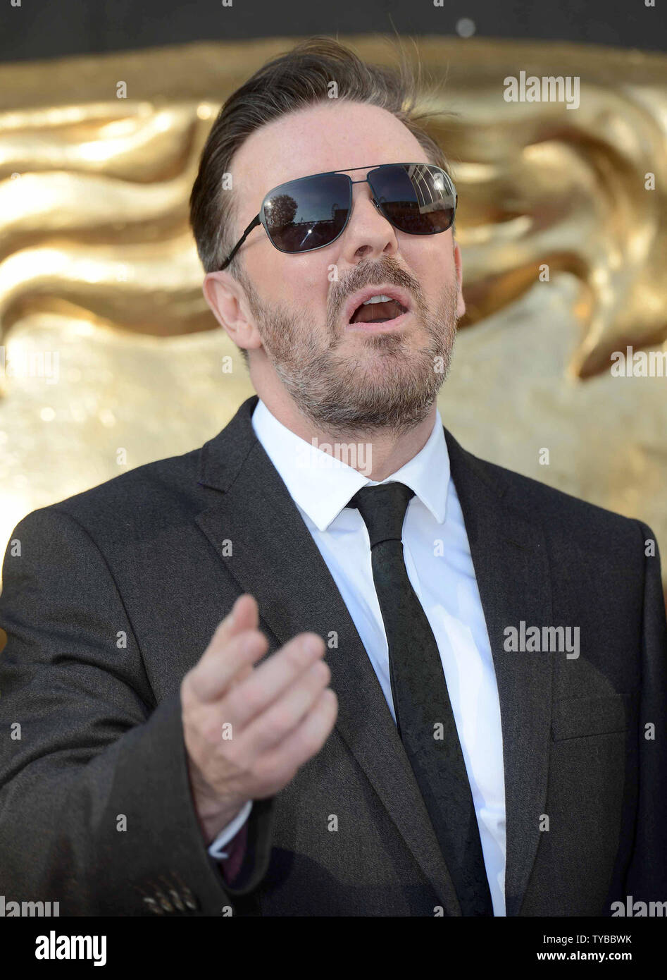 English comedian and actor Ricky Gervais attends the "Arqiva British