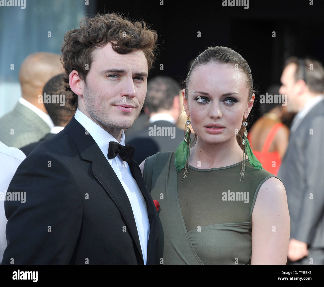 English actor Sam Claflin and his English actress girlfriend Laura Haddock  attend the "Arqiva British Academy