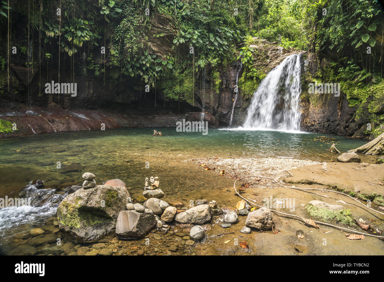 Wasserfall Saut de la Lezarde, Basse-TerreGuadeloupe, Frankreich  | waterfall Saut de la Lezarde,  Basse-Terre, Guadeloupe, France | usage worldwide Stock Photo