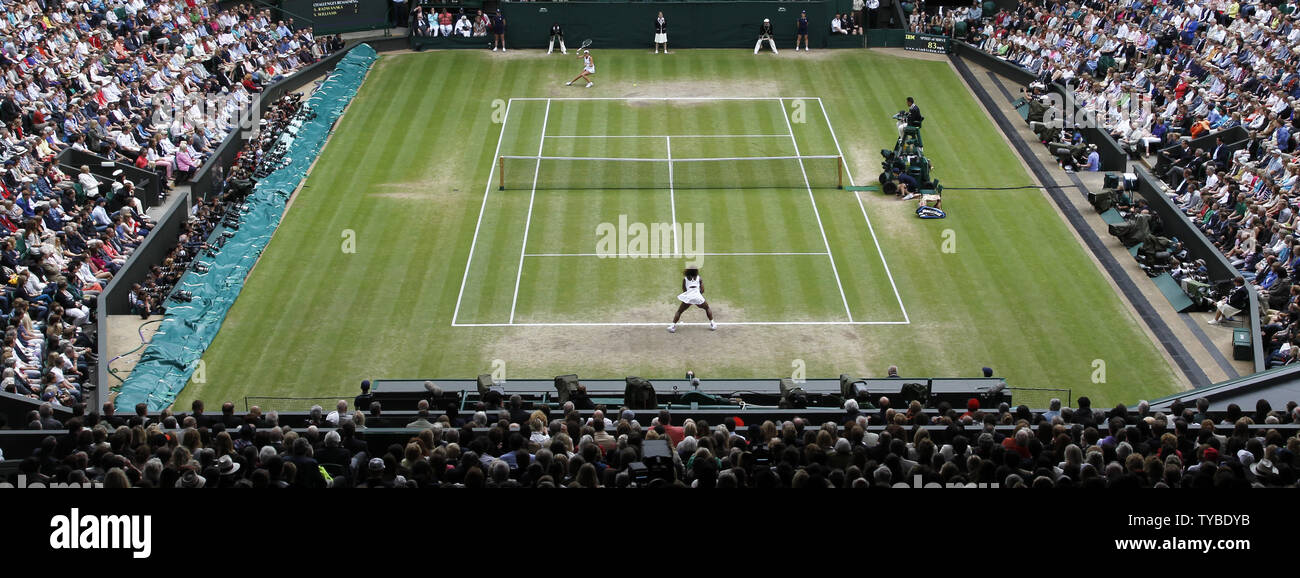 A birds eye view of the Womens Singles Final between America's Serena  Williams and Poland's Agnieszka