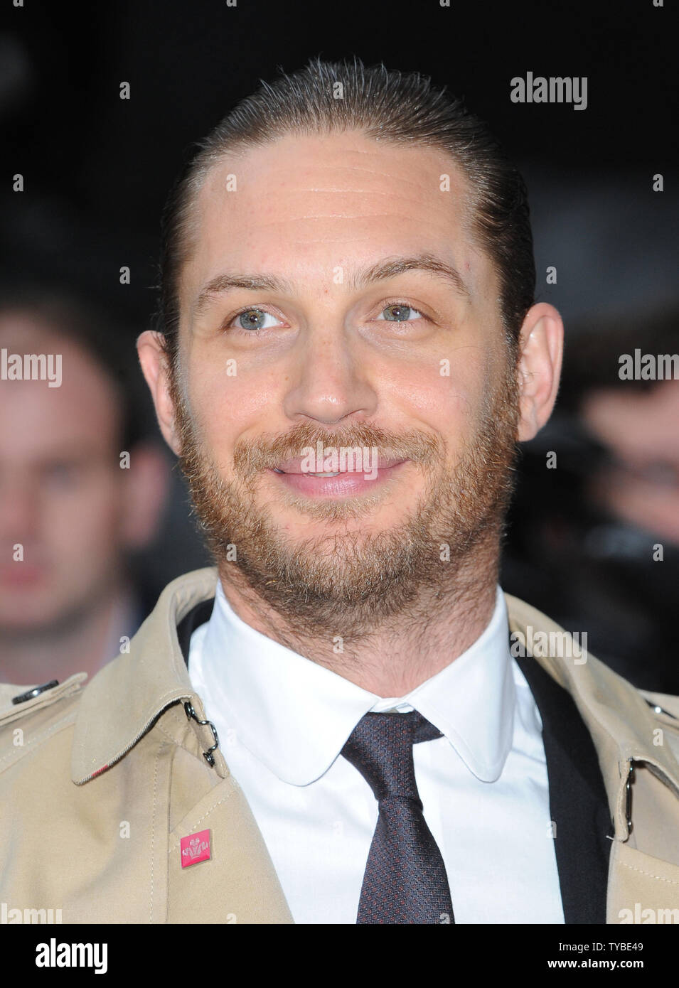 English actor Tom Hardy attends the European premiere of "The Dark