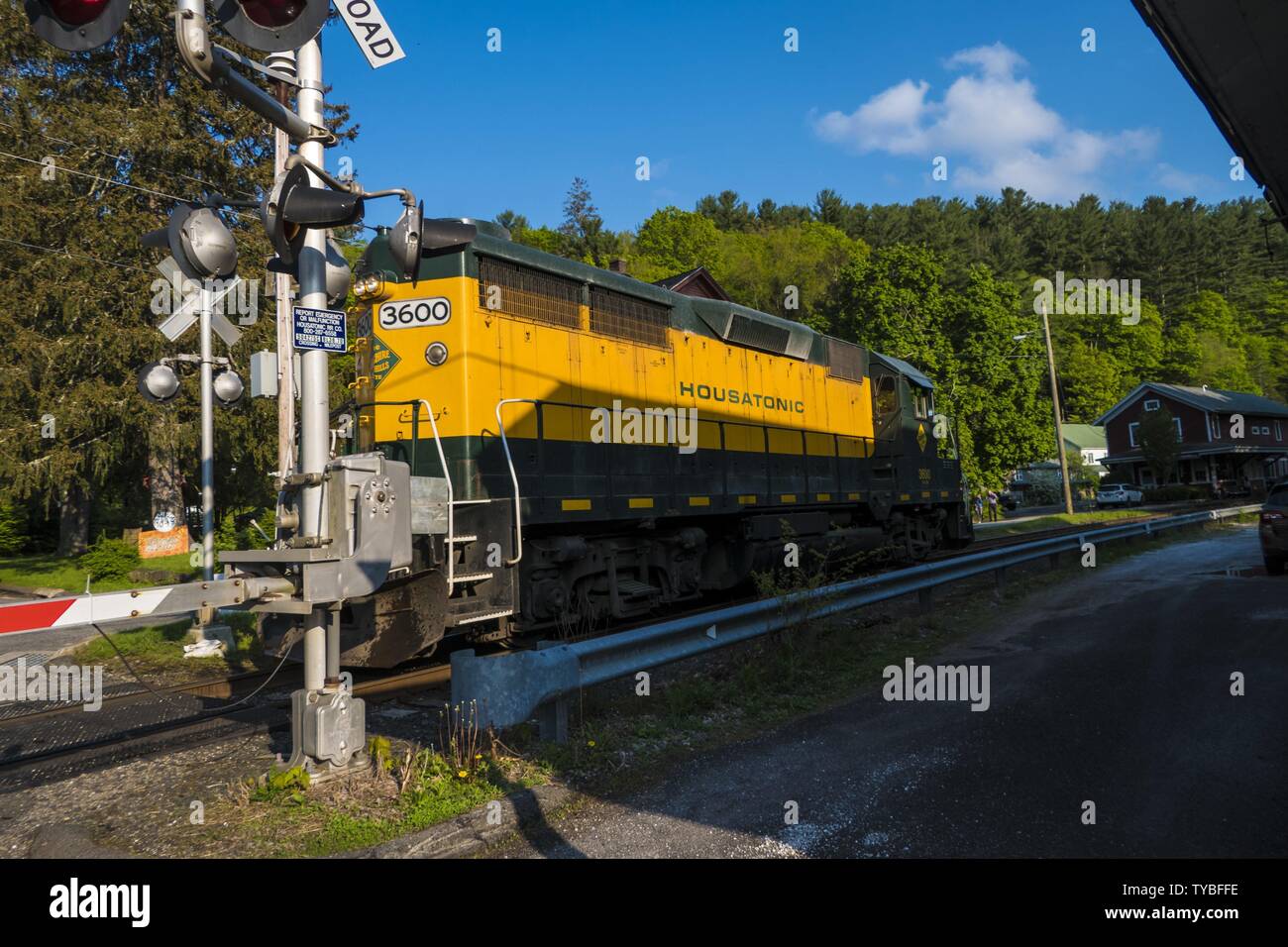 Cornwall, Connecticut, USA A locomotive from the Housatonic Railroad on ...