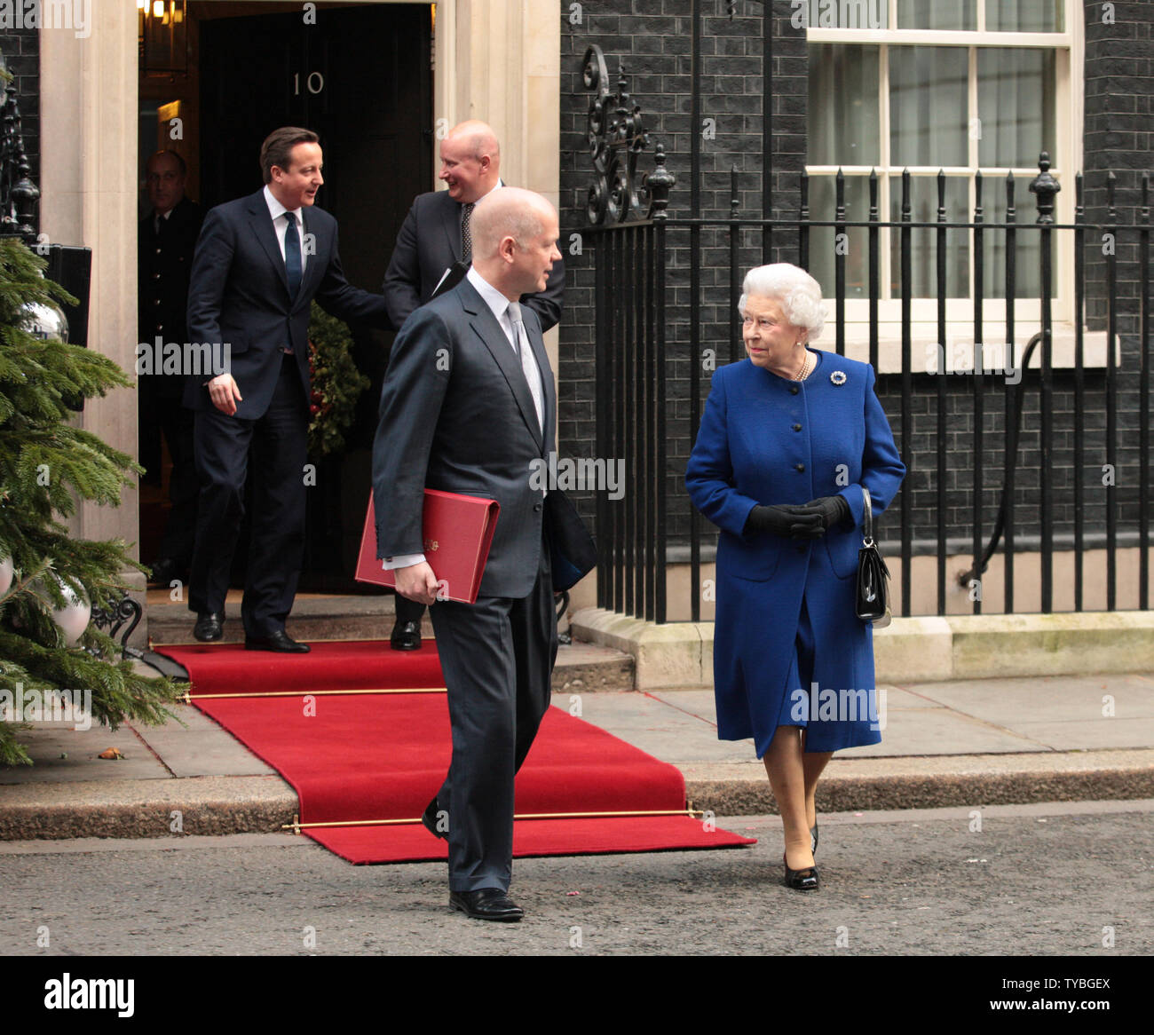 Her Majesty Queen Elizabeth II leaves No.10 Downing Street with 