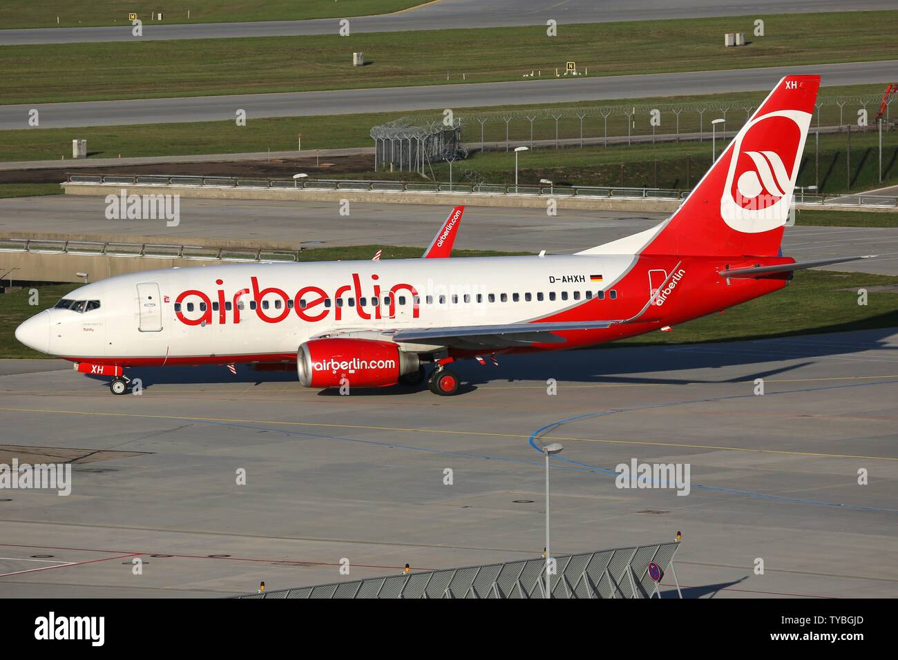 Munich, Germany – 24. October 2013: Air Berlin Boeing 737-700 at Munich airport (MUC) in Germany. | usage worldwide Stock Photo
